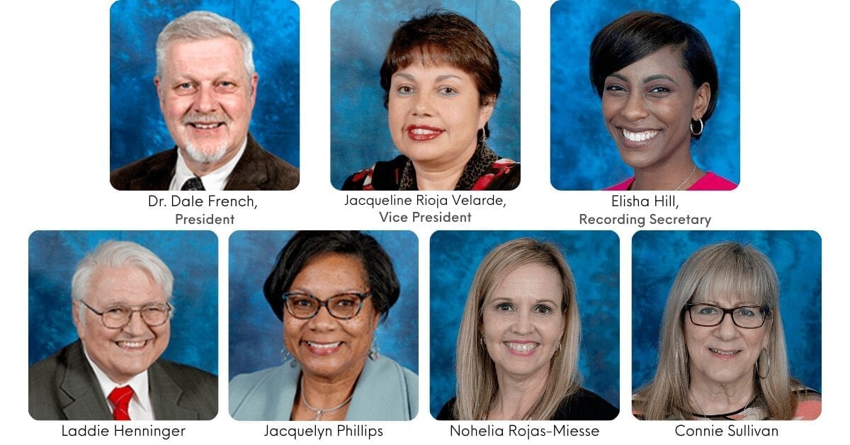 Headshots of each of all seven board members.