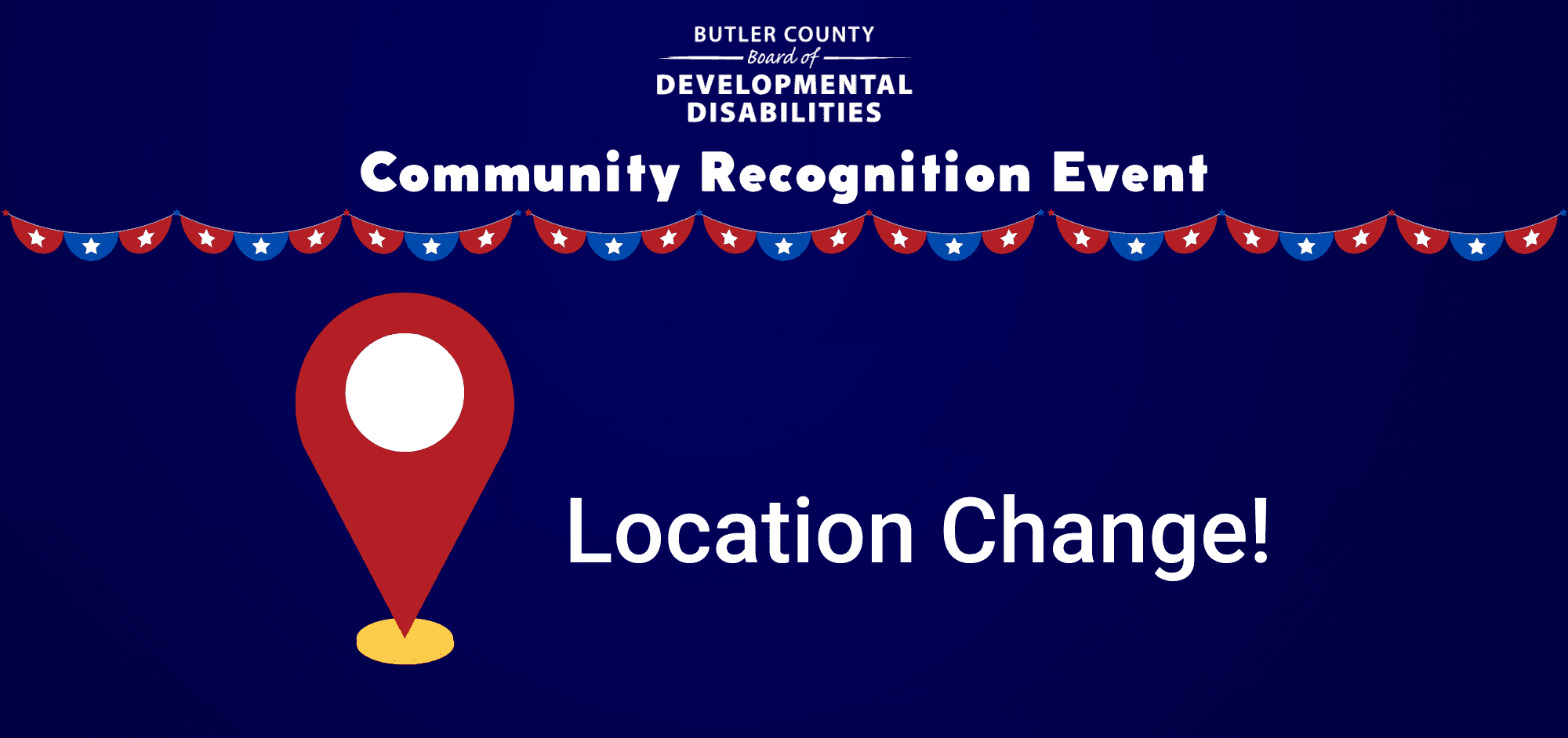 Patriotic, baseball-themed graphic reads: Community Recognition Event on Tuesday, June 14 at 6:00 p.m. at the Butler County Fairgrounds