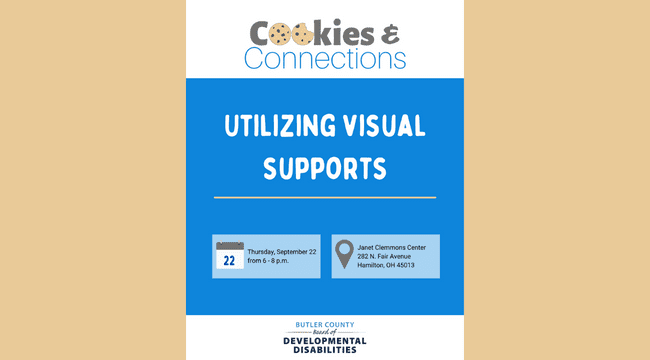 Cookies and Connections Utilizing Visual Supports Graphic