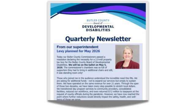 digital clipping of the quarterly newsletter. The headline says From the Superintendent. Levy planned for may 2026.